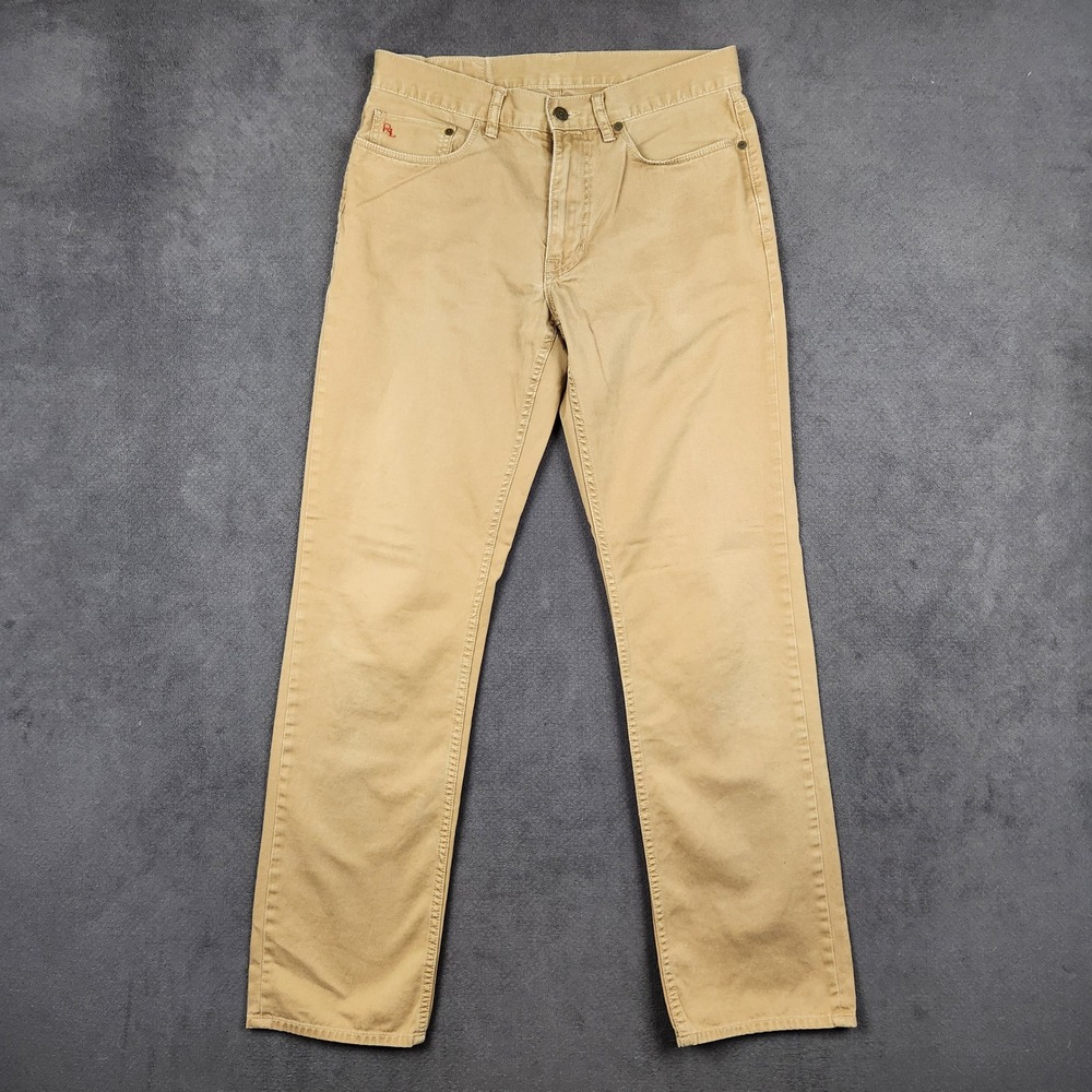 Polo Ralph Lauren Pants Mens 32x34 Tan Khaki 650 Straight Cotton Twill